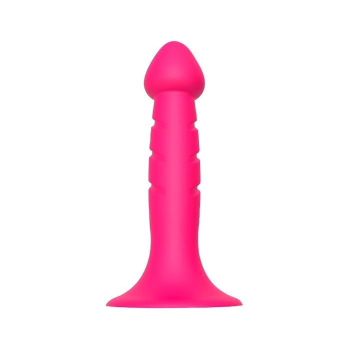 Розовая анальная пробка-фаллос CARVED PLUG - 13,5 см
