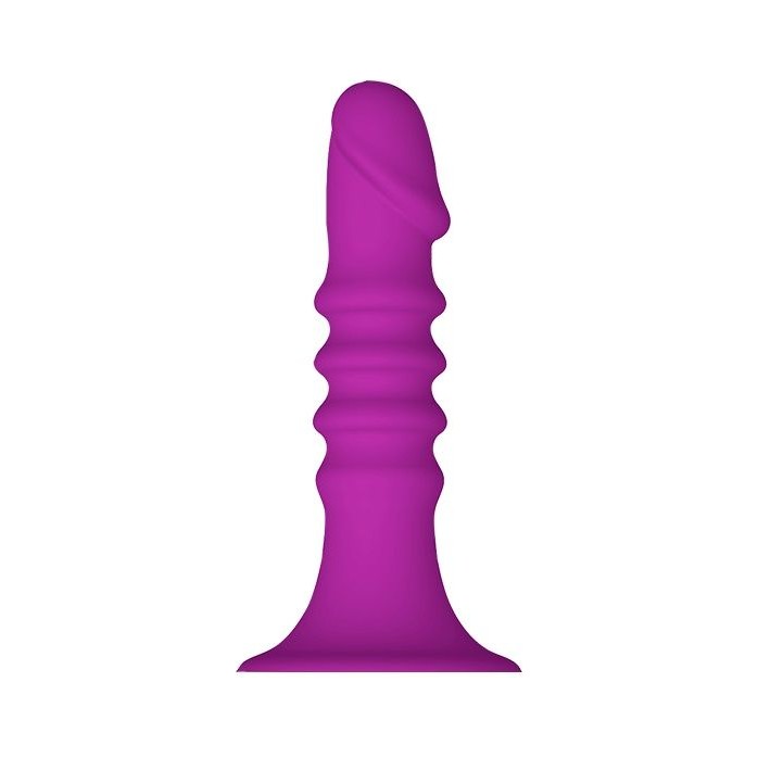 Фиолетовый анальный стимулятор RIBBED PLUG - 13,5 см