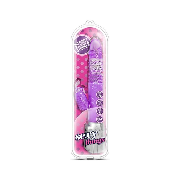 Фиолетовый вибромассажер Butterfly Stroker - 29,8 см - Sexy Things. Фотография 2.