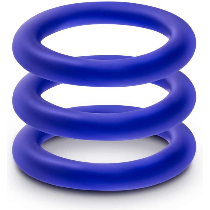 Набор из 3 синих эрекционных колец VS2 Pure Premium Silicone Cock Rings - Performance. Фотография 4.