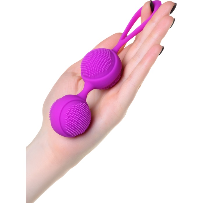 Фиолетовые вагинальные шарики с ресничками JOS NUBY. Фотография 2.