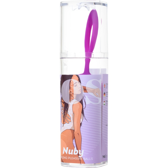 Фиолетовые вагинальные шарики с ресничками JOS NUBY. Фотография 6.