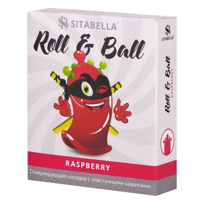 Стимулирующий презерватив-насадка Roll Ball Raspberry - Sitabella condoms