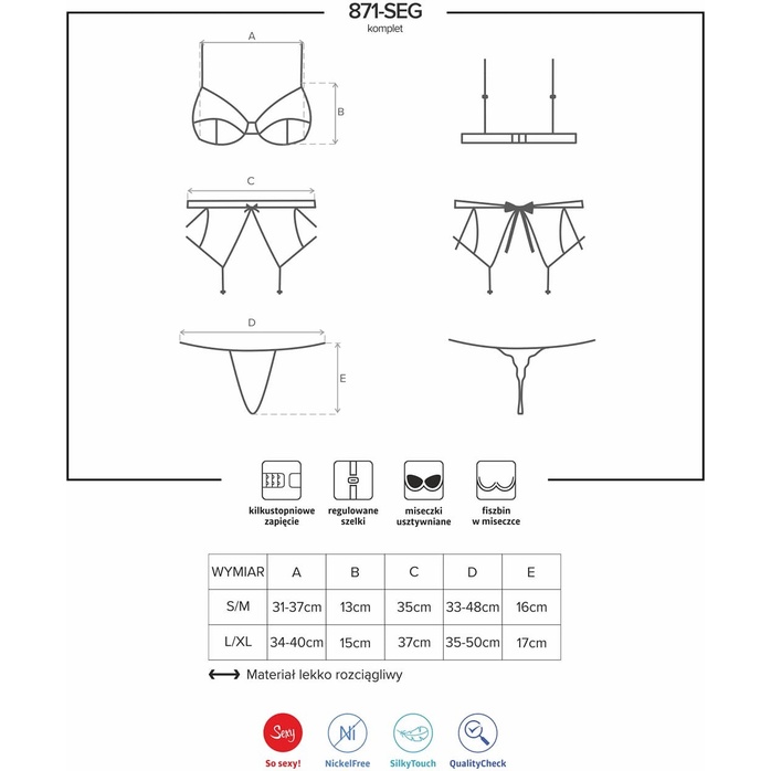 Соблазнительный комплект с декоративной вышивкой - Sexy. Фотография 5.