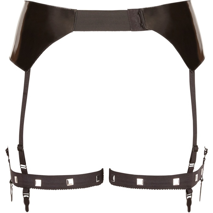 Черная сбруя на бедра с зажимами для половых губ Suspender Belt with Clamps - Bad Kitty. Фотография 2.
