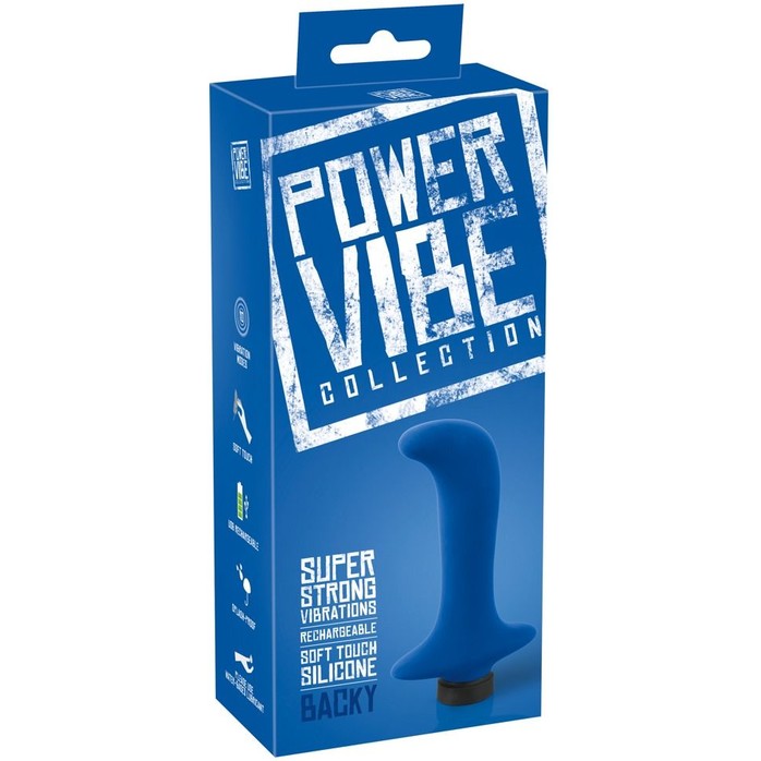 Синий вибромассажер простаты Power Vibe Backy - 12,8 см - You2Toys. Фотография 2.
