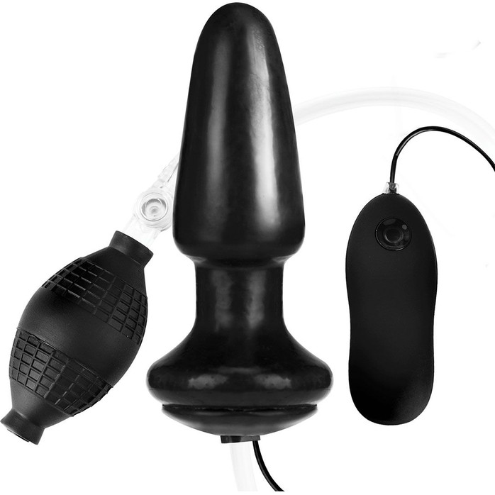 Надувная вибрирующая анальная пробка Inflatable Vibrating Butt Plug - 10,2 см