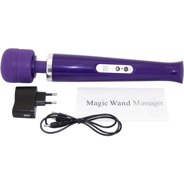 Фиолетовый беспроводной вибромассажер Magic Wand. Фотография 4.
