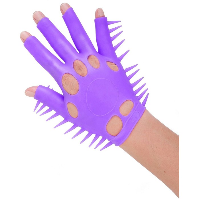 Фиолетовая перчатка для мастурбации Luv Glove - Neon Luv Touch. Фотография 3.