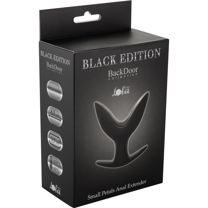 Малый силиконовый анальный эспандер Small Petals Anal Extender - 8,5 см - Back Door Collection Black Edition. Фотография 3.