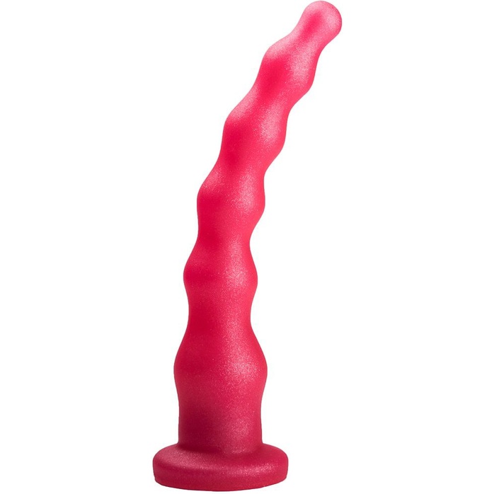 Розовый удлинённый анальный стимулятор с шариками - 22 см