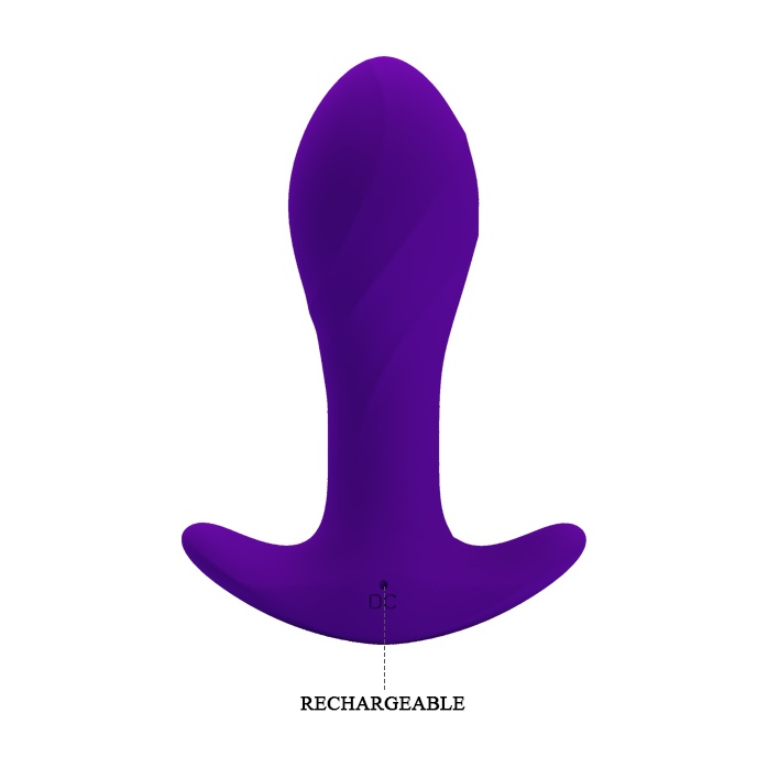 Фиолетовая анальная втулка с вибрацией - 10,5 см - Pretty Love. Фотография 6.