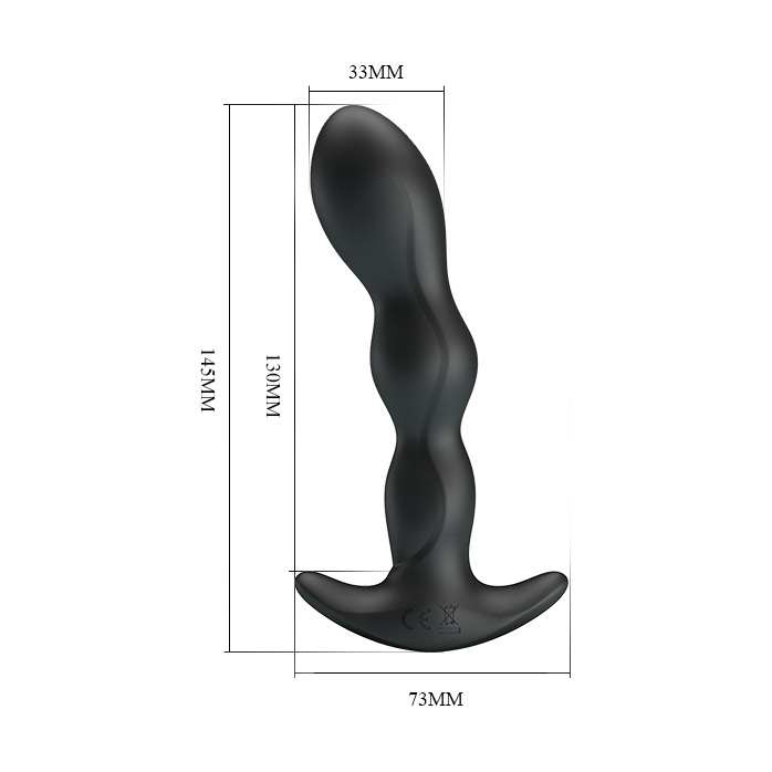 Черный анальный стимулятор простаты с вибрацией Special Anal Massager - 14,5 см - Pretty Love. Фотография 4.
