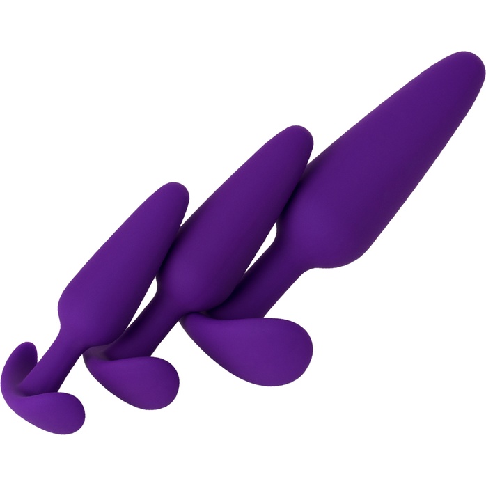 Набор из 3 фиолетовых анальных втулок A-toys. Фотография 4.