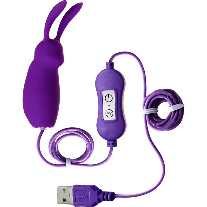 Фиолетовое виброяйцо с пультом управления A-Toys Bunny, работающее от USB. Фотография 2.