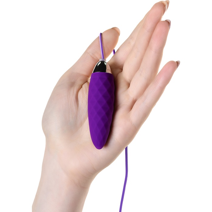 Фиолетовое узенькое виброяйцо с пультом управления A-Toys Cony, работающее от USB. Фотография 3.