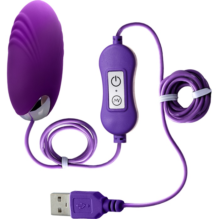 Фиолетовое виброяйцо с пультом управления A-Toys Cony, работающее от USB. Фотография 2.