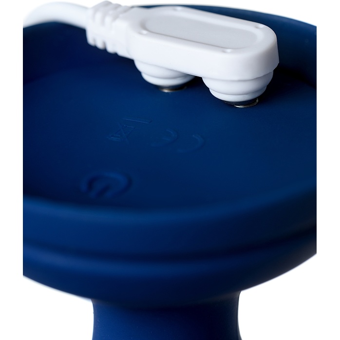 Синяя анальная вибровтулка OPlay Wave с пультом ДУ - 15,5 см - O Play. Фотография 15.
