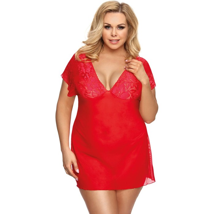 Эффектная коротенькая сорочка Sydney с кружевом - Gorgeous+