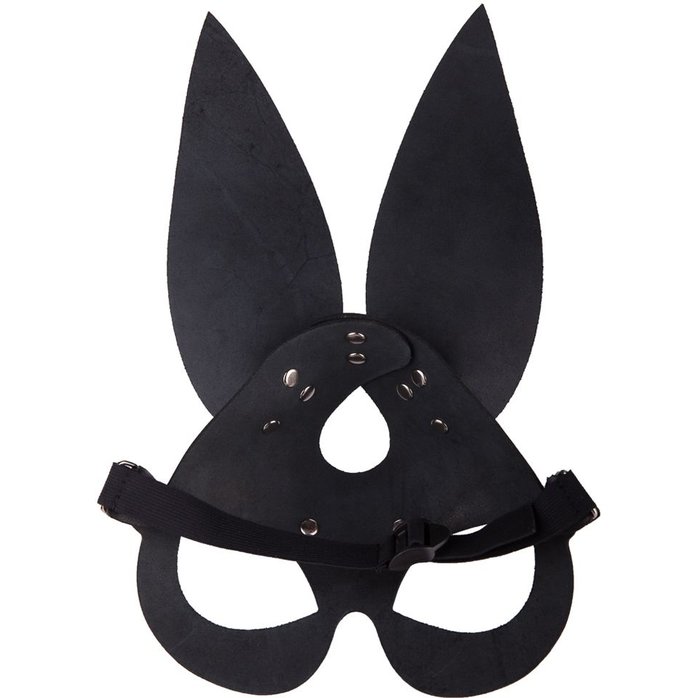 Чёрная кожаная маска с длинными ушками - BDSM accessories. Фотография 5.