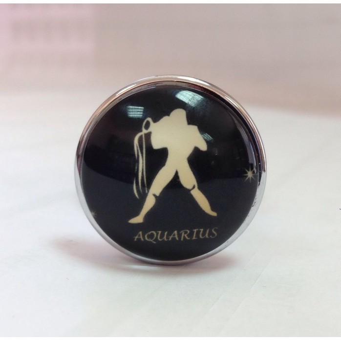 Серебристая анальная пробка со знаком зодиака - Водолей. Фотография 3.
