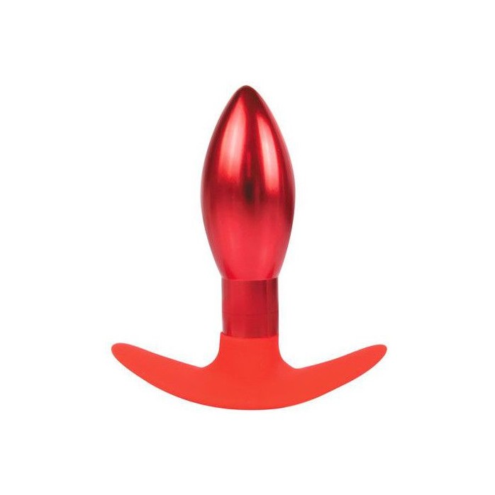 Каплевидная анальная втулка красного цвета - 9,6 см - IRON LOVE