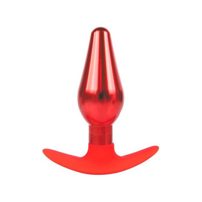 Красная анальная каплевидная втулка - 10,9 см - IRON LOVE