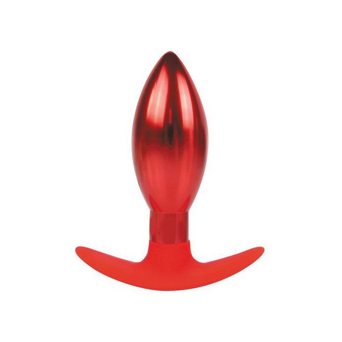 Каплевидная анальная втулка красного цвета - 10,6 см - IRON LOVE