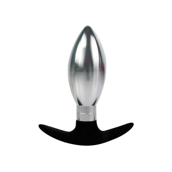 Каплевидная анальная втулка серебристо-черного цвета - 10,6 см - IRON LOVE
