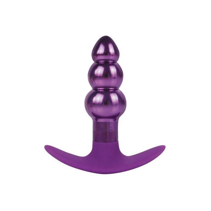Анальная металлическая втулка фиолетового цвета - 9,6 см - IRON LOVE