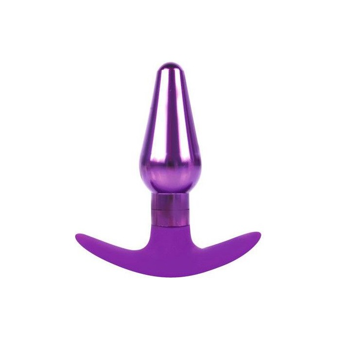 Анальная пробка-конус фиолетового цвета - 9,6 см - IRON LOVE