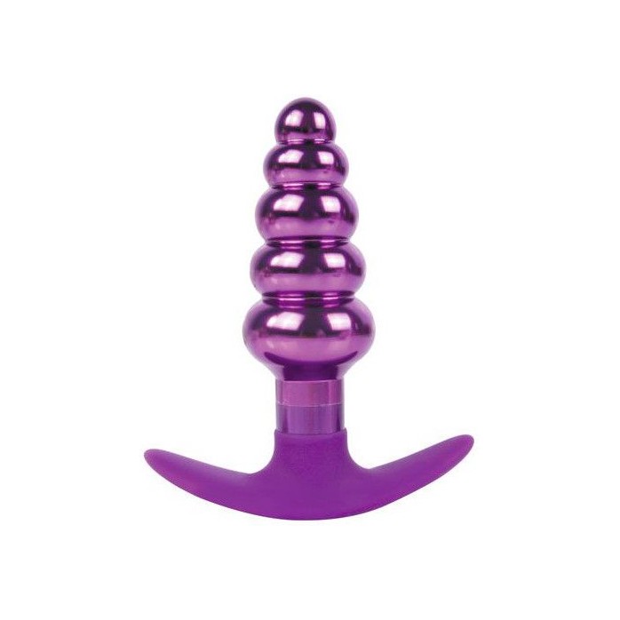 Фиолетовая анальная втулка в виде ёлочки - 10,9 см - IRON LOVE