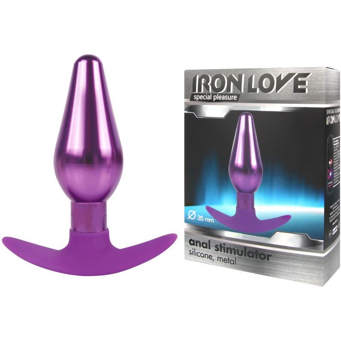 Фиолетовая анальная каплевидная втулка - 10,9 см - IRON LOVE. Фотография 2.