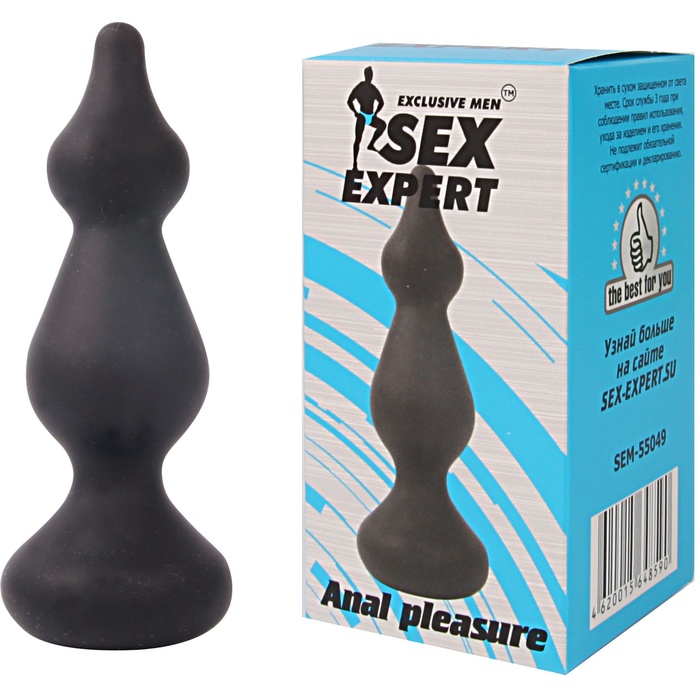 Фигурная анальная втулка Sex Expert - 10 см - SEX EXPERT. Фотография 2.