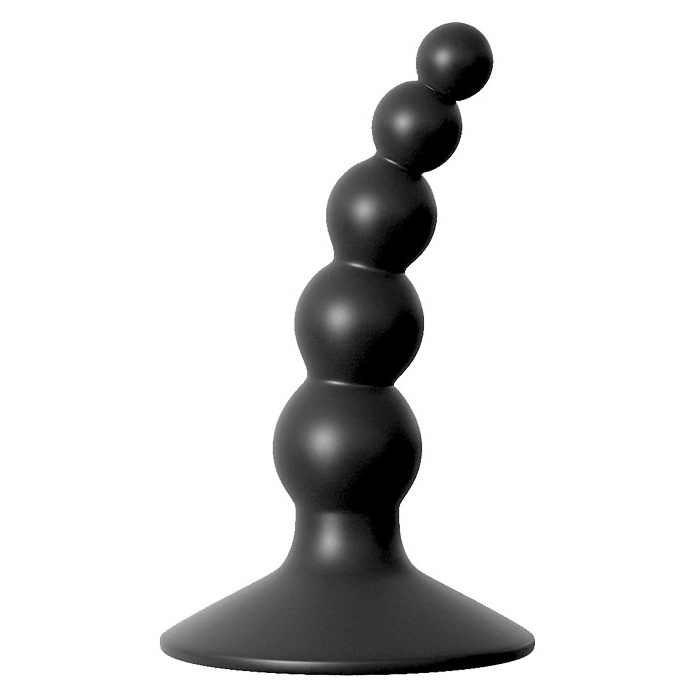 Чёрный фигурный изогнутый анальный стимулятор - 8,5 см - SEX EXPERT