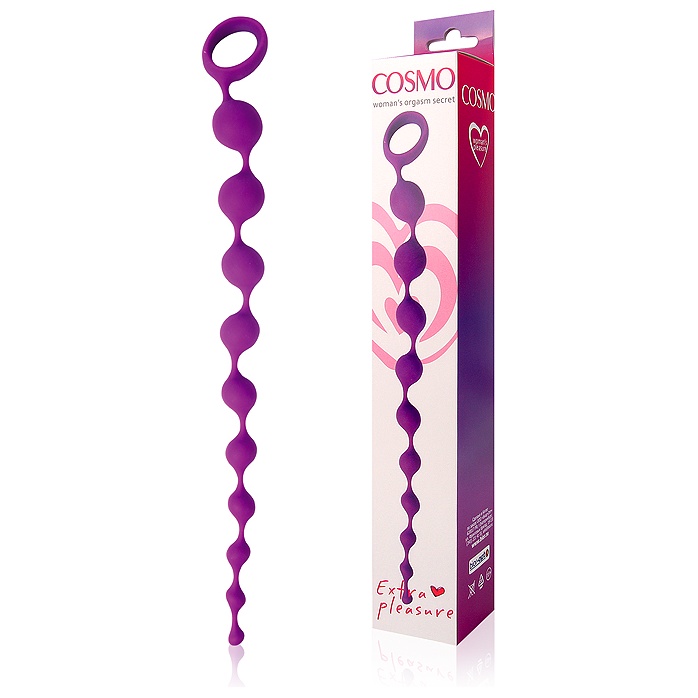Фиолетовая фигурная анальная цепочка Cosmo - 32 см. Фотография 2.