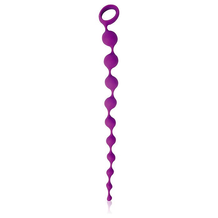Фиолетовая фигурная анальная цепочка Cosmo - 32 см