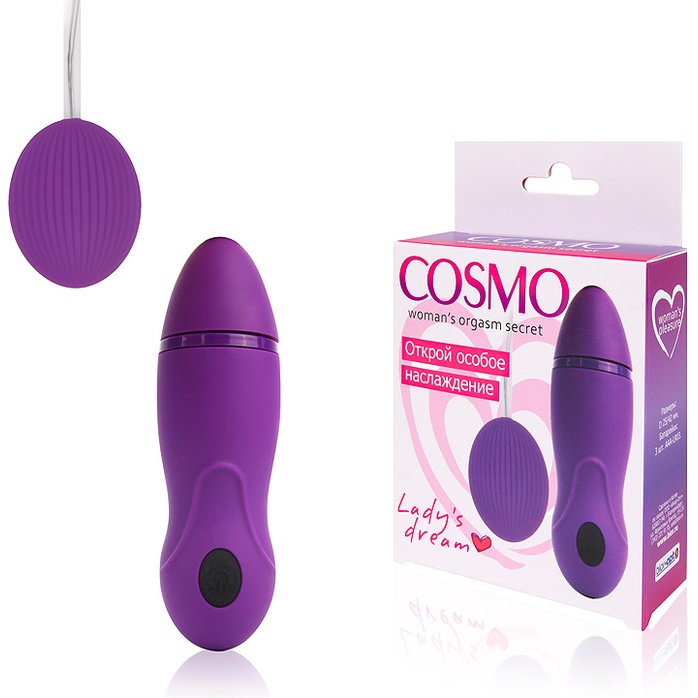 Фиолетовое виброяйцо Cosmo с пультом управления вибрацией. Фотография 2.