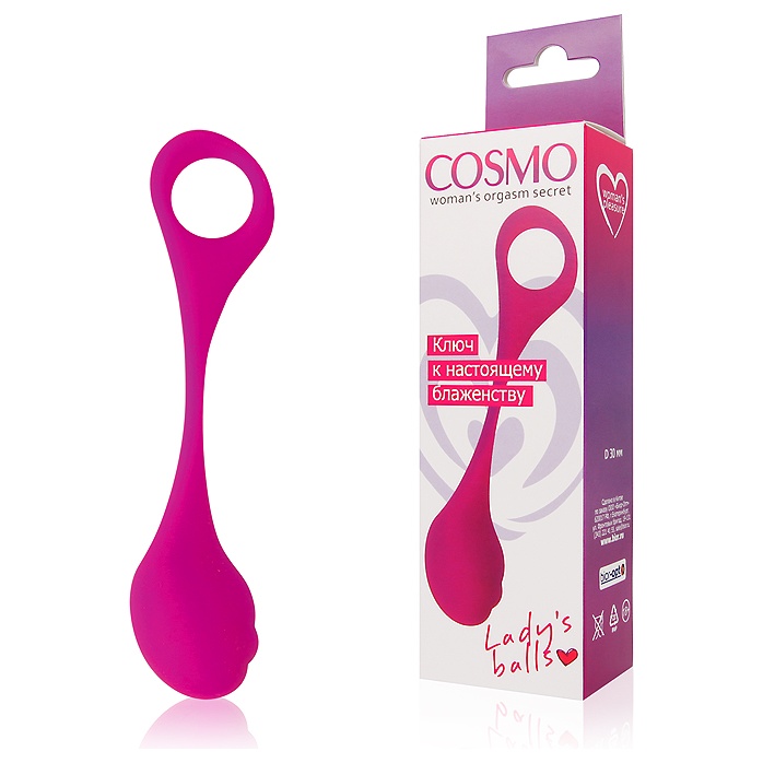 Ярко-розовый вагинальный шарик Cosmo. Фотография 2.