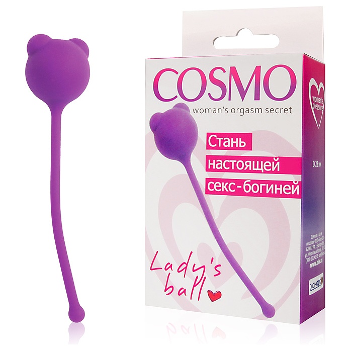 Фиолетовый вагинальный шарик с ушками Cosmo. Фотография 2.