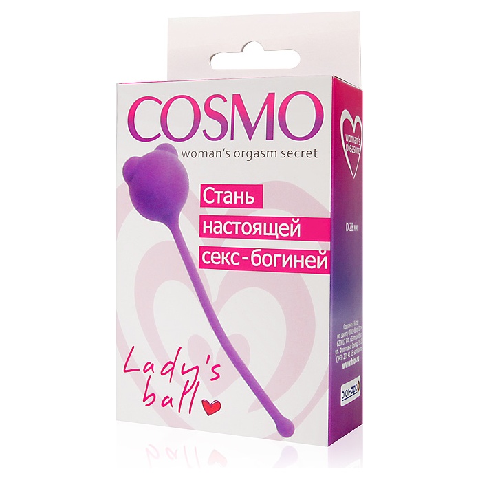 Фиолетовый вагинальный шарик с ушками Cosmo. Фотография 3.