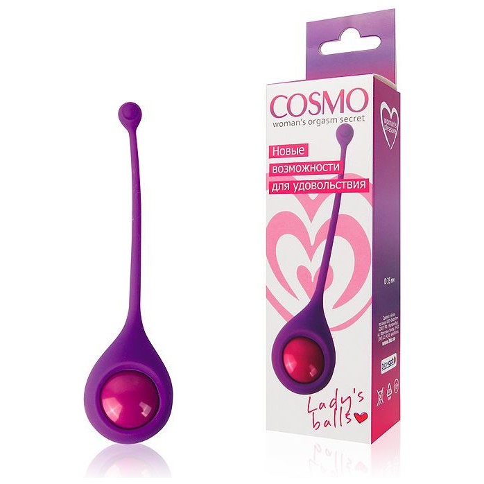 Фиолетовый вагинальный шарик со смещенным центром тяжести Cosmo - COSMO. Фотография 2.