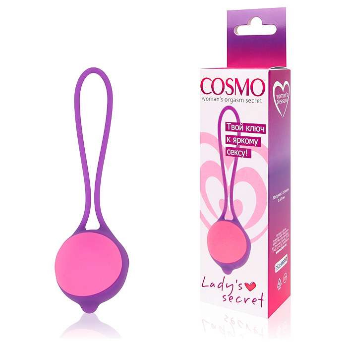 Фиолетово-розовый вагинальный шарик Cosmo. Фотография 2.