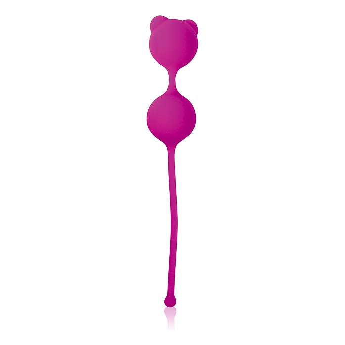 Ярко-розовые вагинальные шарики с ушками Cosmo