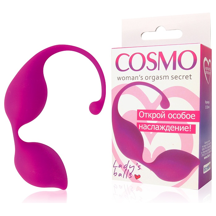 Ярко-розовые фигурные вагинальные шарики Cosmo. Фотография 2.