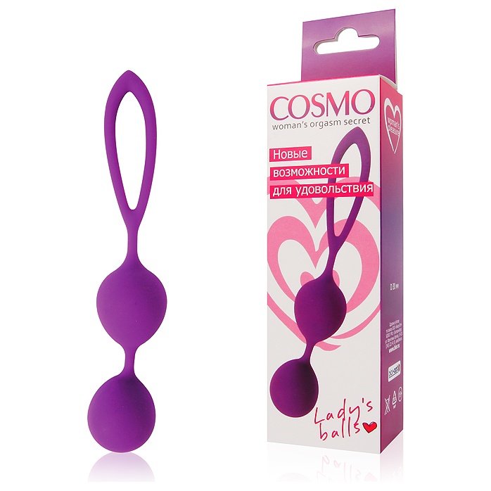 Фиолетовые двойные вагинальные шарики Cosmo. Фотография 2.