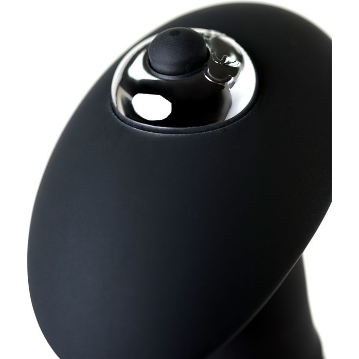 Чёрная анальная втулка S-HANDE SPIRAL с вибрацией - 10,3 см. Фотография 9.