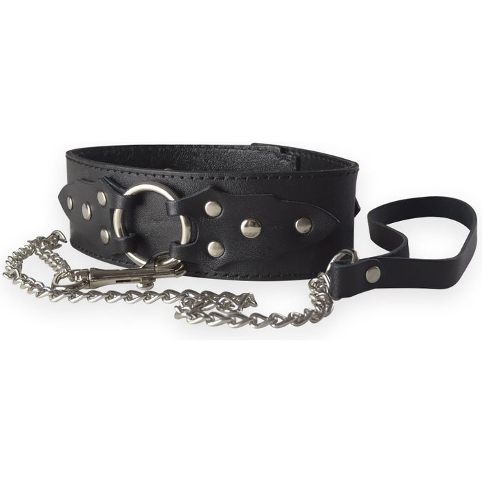 Широкий кожаный ошейник в готическом стиле - BDSM accessories
