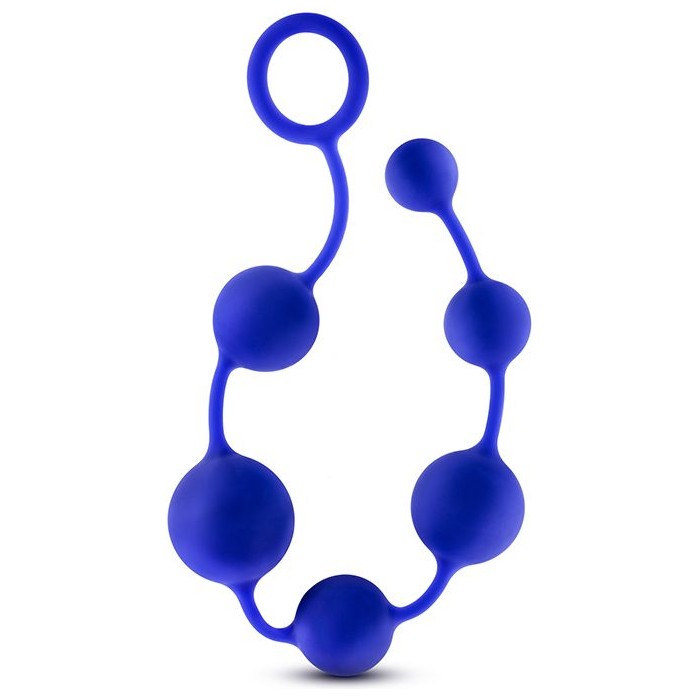 Синяя анальная цепочка 16 Inch Silicone Anal Beads - 40,6 см - Performance