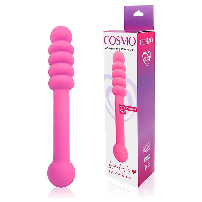 Розовый фаллоимитатор Cosmo - 20 см - COSMO. Фотография 2.